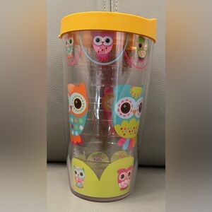 Tervis Tumbler with Adorable & Colorful Owls & Yellow Lid, 16 Ounce